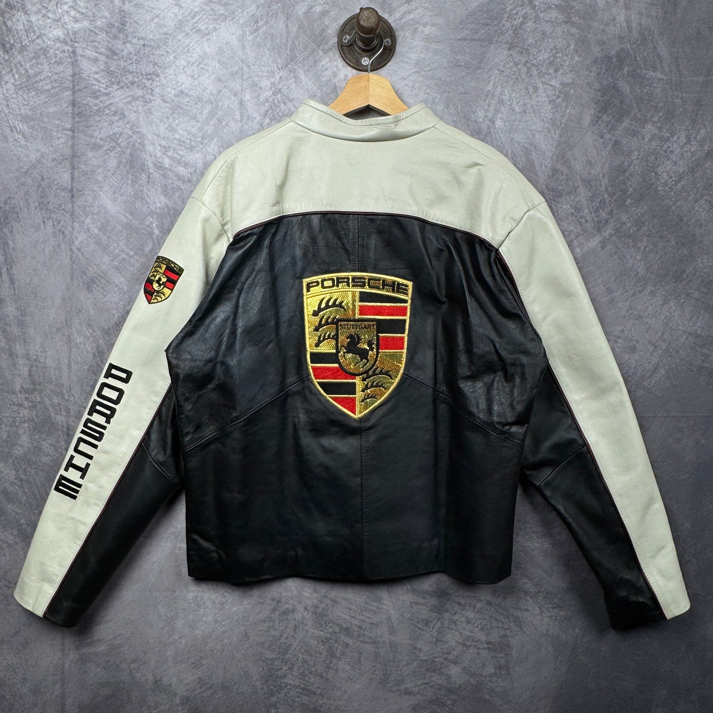 90s Black Porsche Leather Jacket 4031