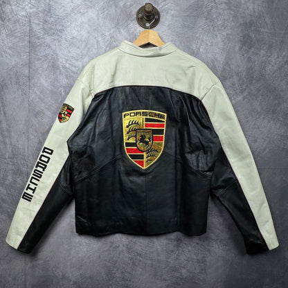 90s Black Porsche Leather Jacket 4031