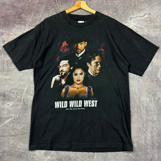 1999 Black Wild Wild West Will Smith Movie Promo Graphic Shirt L 0852