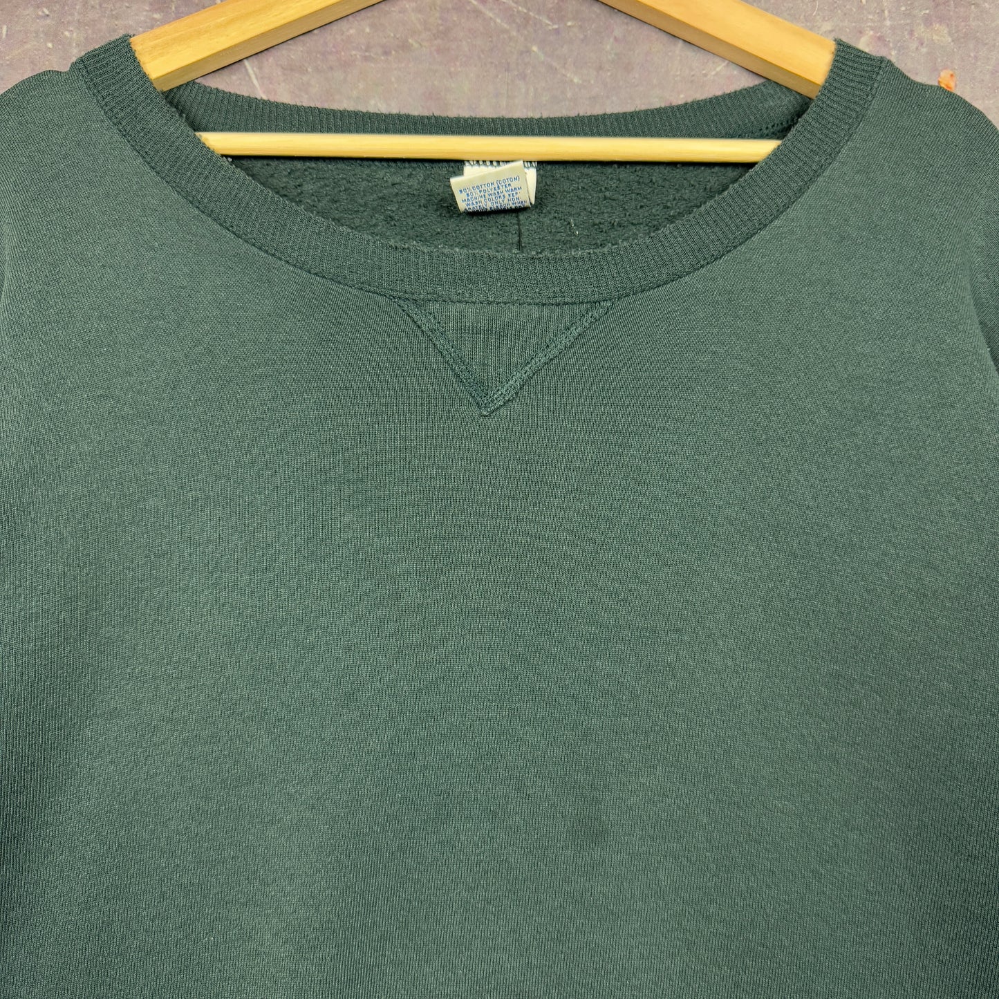 90s Forest Green Russell Athletic Blank Essential Crewneck Sweatshirt XL 1207