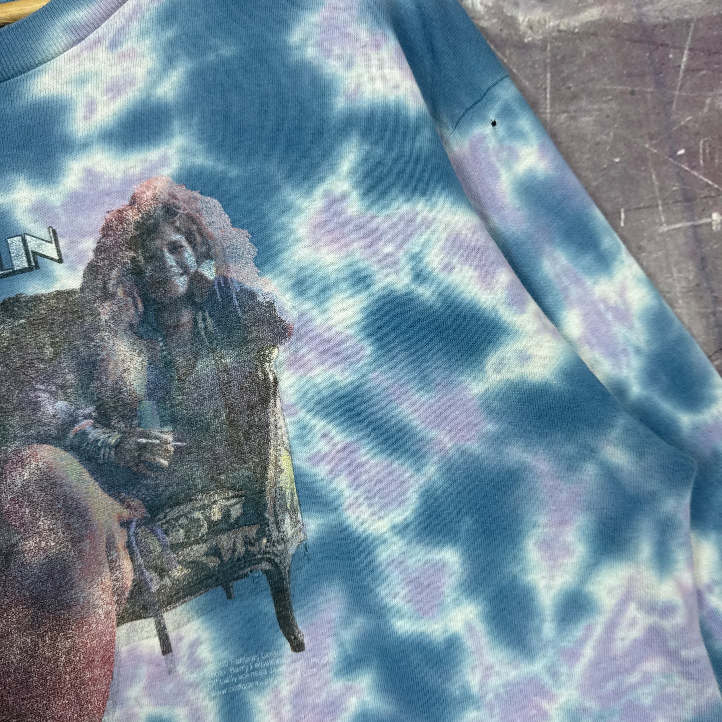 2000 Blue Tie Dye Janis Joplin I'm One Of Those Regular Weird People Graphic Shirt L 2952