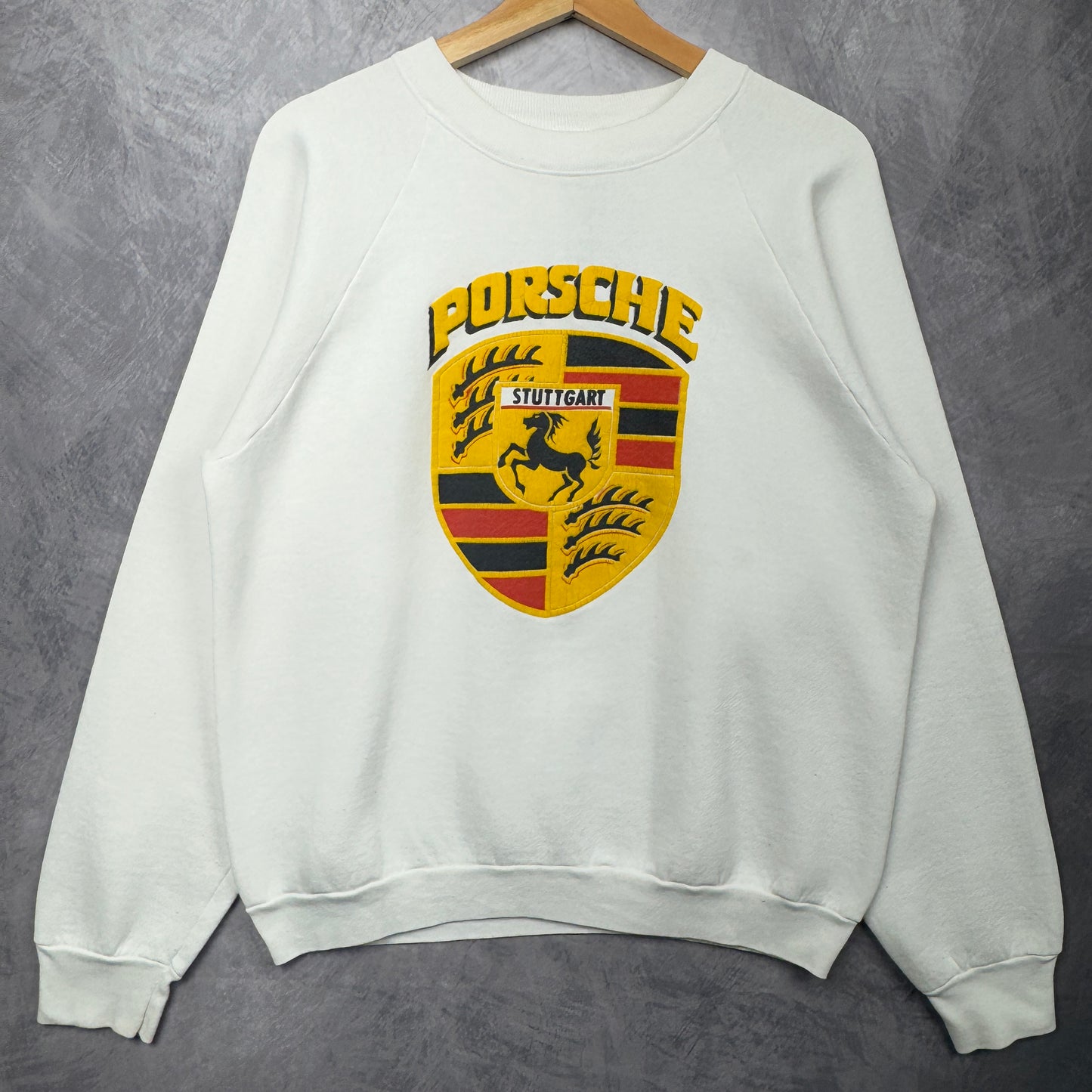 90s White Porsche Crewneck Sweatshirt 4008