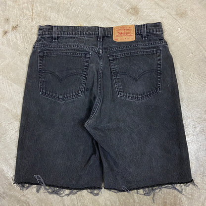 90s Black Levi's 560 Baggy Denim Shorts 35x11 BA92