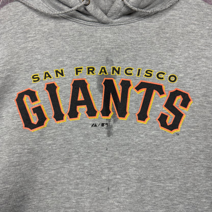 Early 00s Light Gray San Francisco Giants MLB Graphic Hoodie L 0041