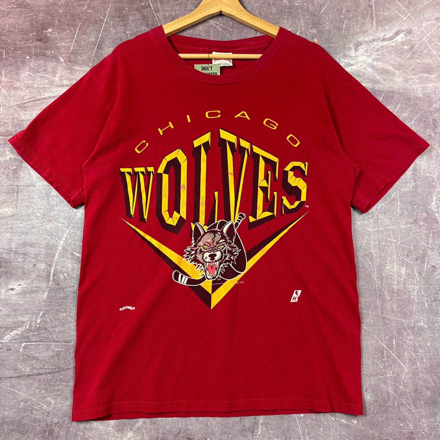90s Red Chicago Wolves Shirt 3254