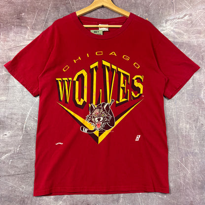 90s Red Chicago Wolves Shirt 3254