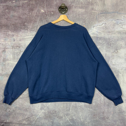 90s Navy Blue Dallas Cowboys Football Graphic Crewneck Sweatshirt L 1219