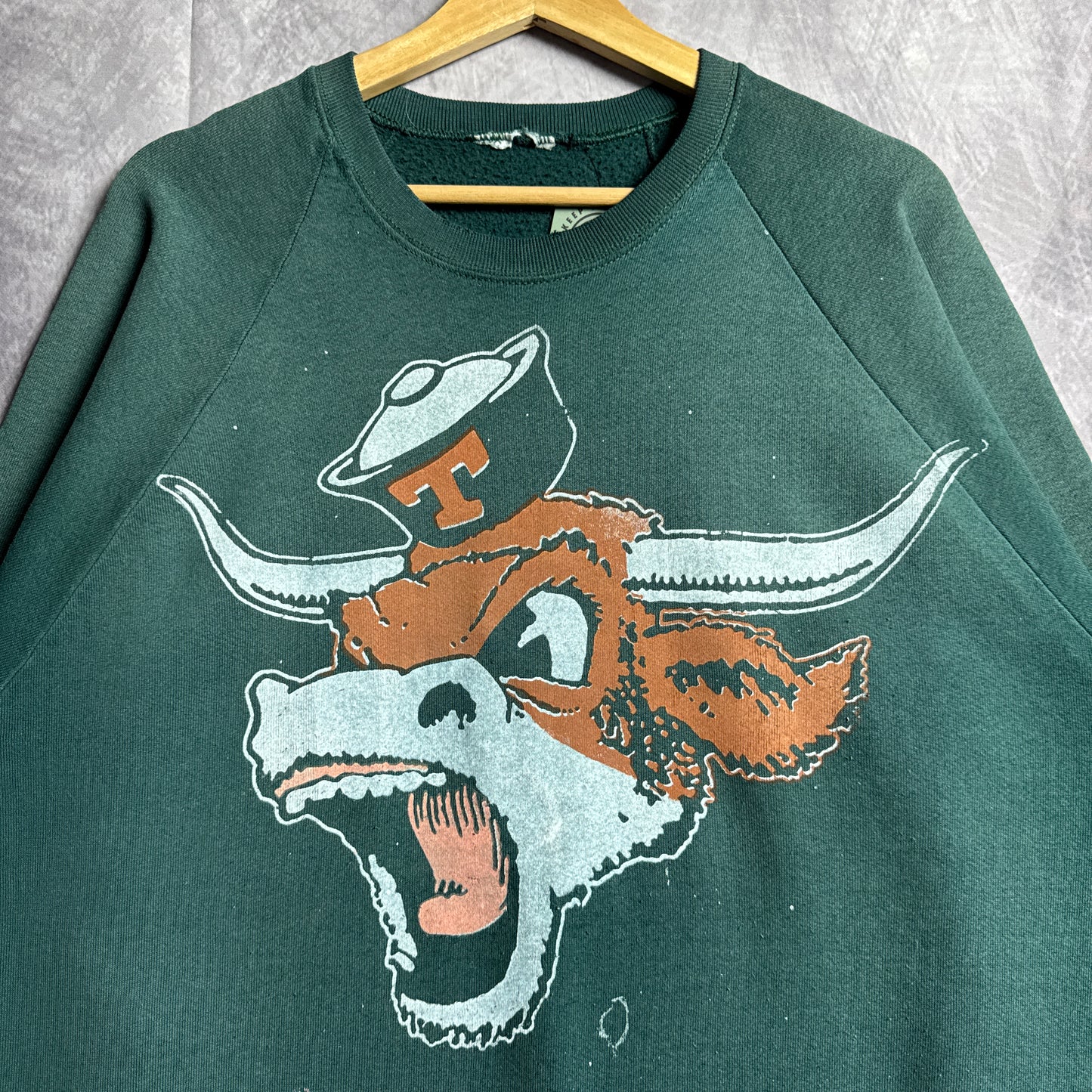 Green Don’t Mess With Classic Texas Longhorns Crewneck Sweatshirt 4400