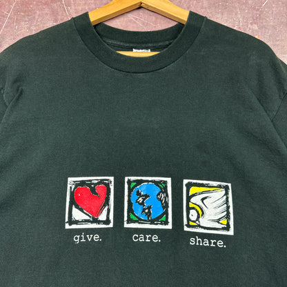 90s Black Give Care Share Tee 3820