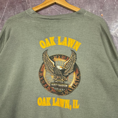 90s Olive Green Harley Davidson Sweatshirt 3089