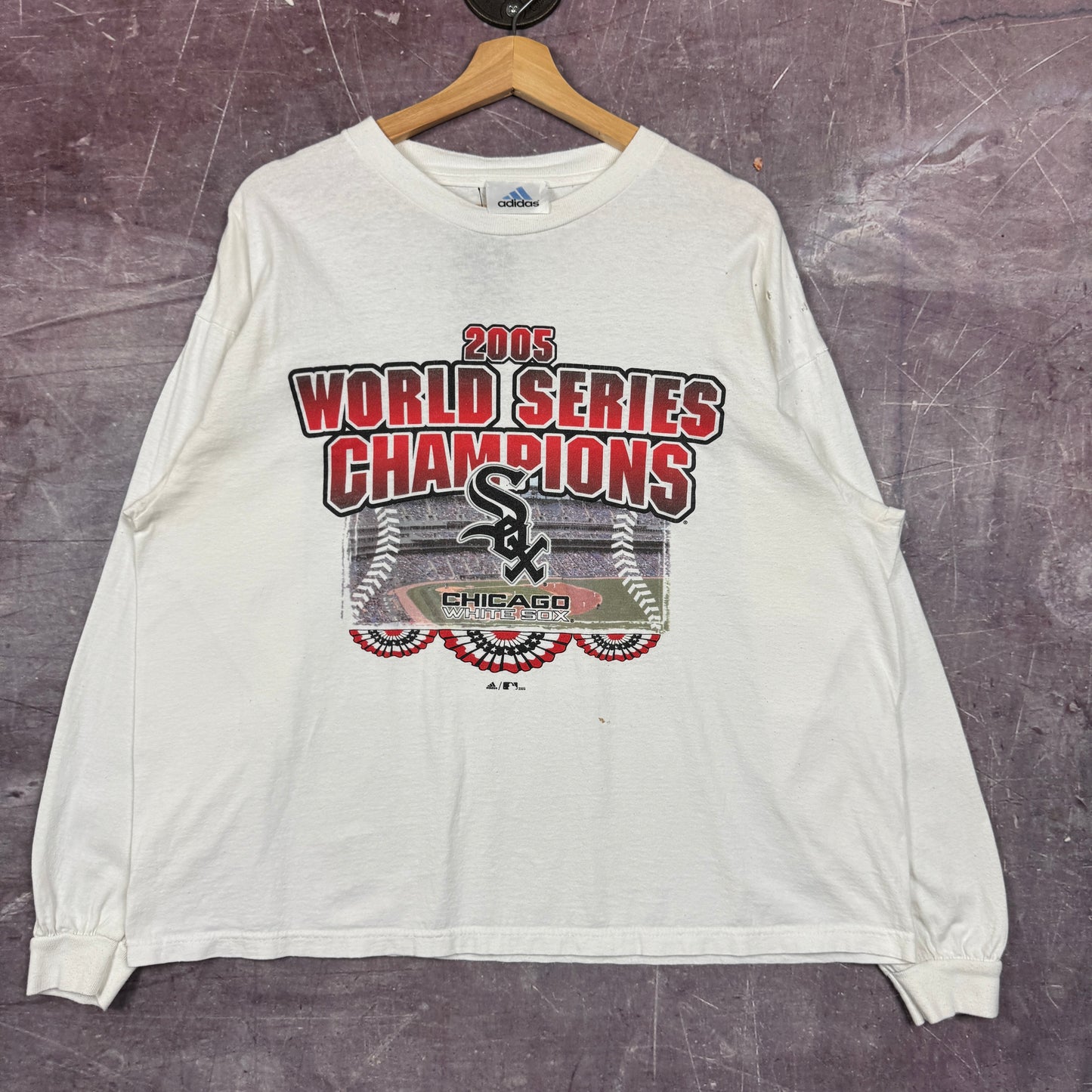 2005 White Adidas Chicago White Sox Shirt 3398