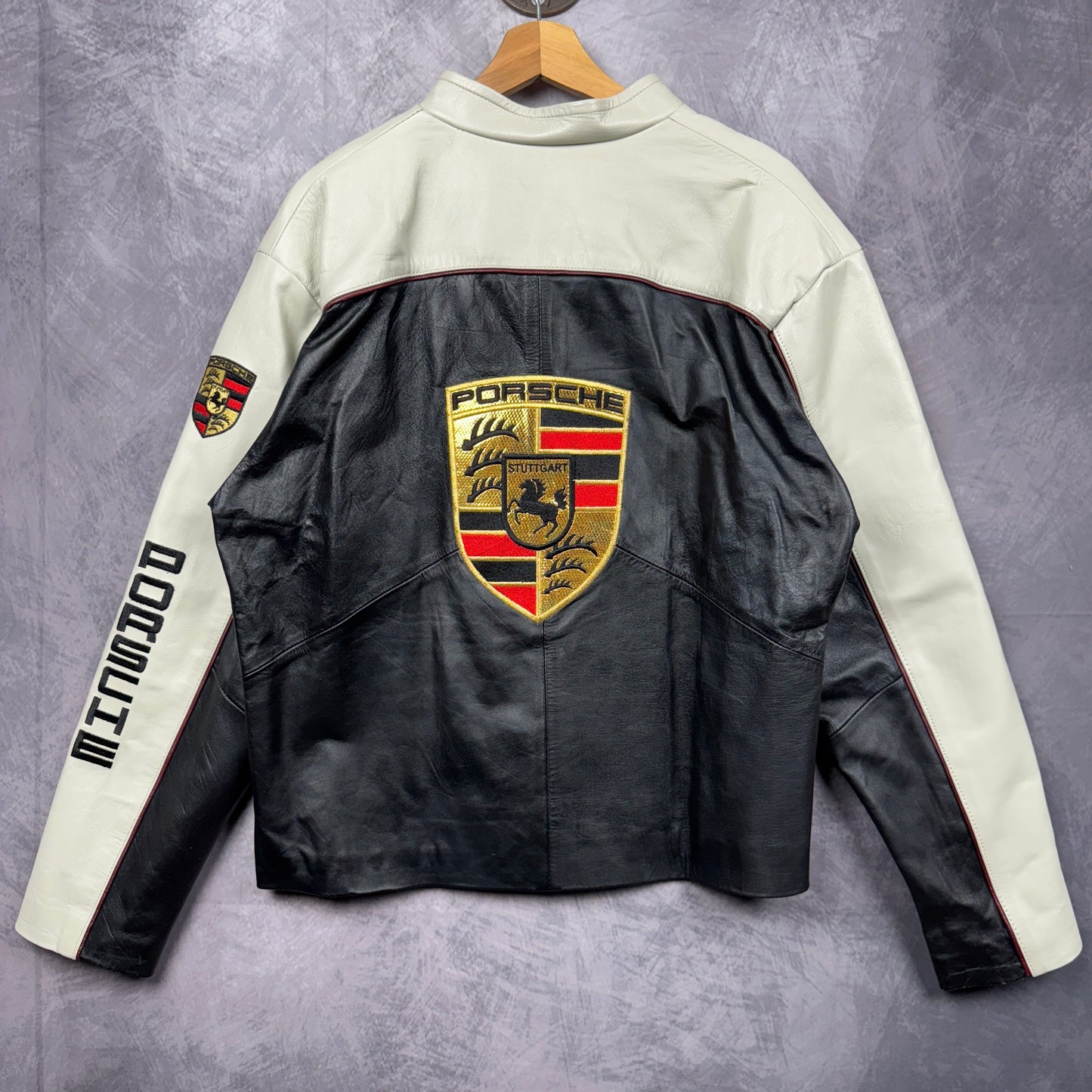 90s Black Porsche Leather Jacket 4031