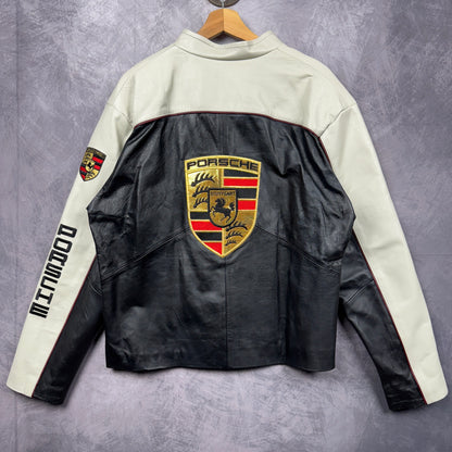 90s Black Porsche Leather Jacket 4031