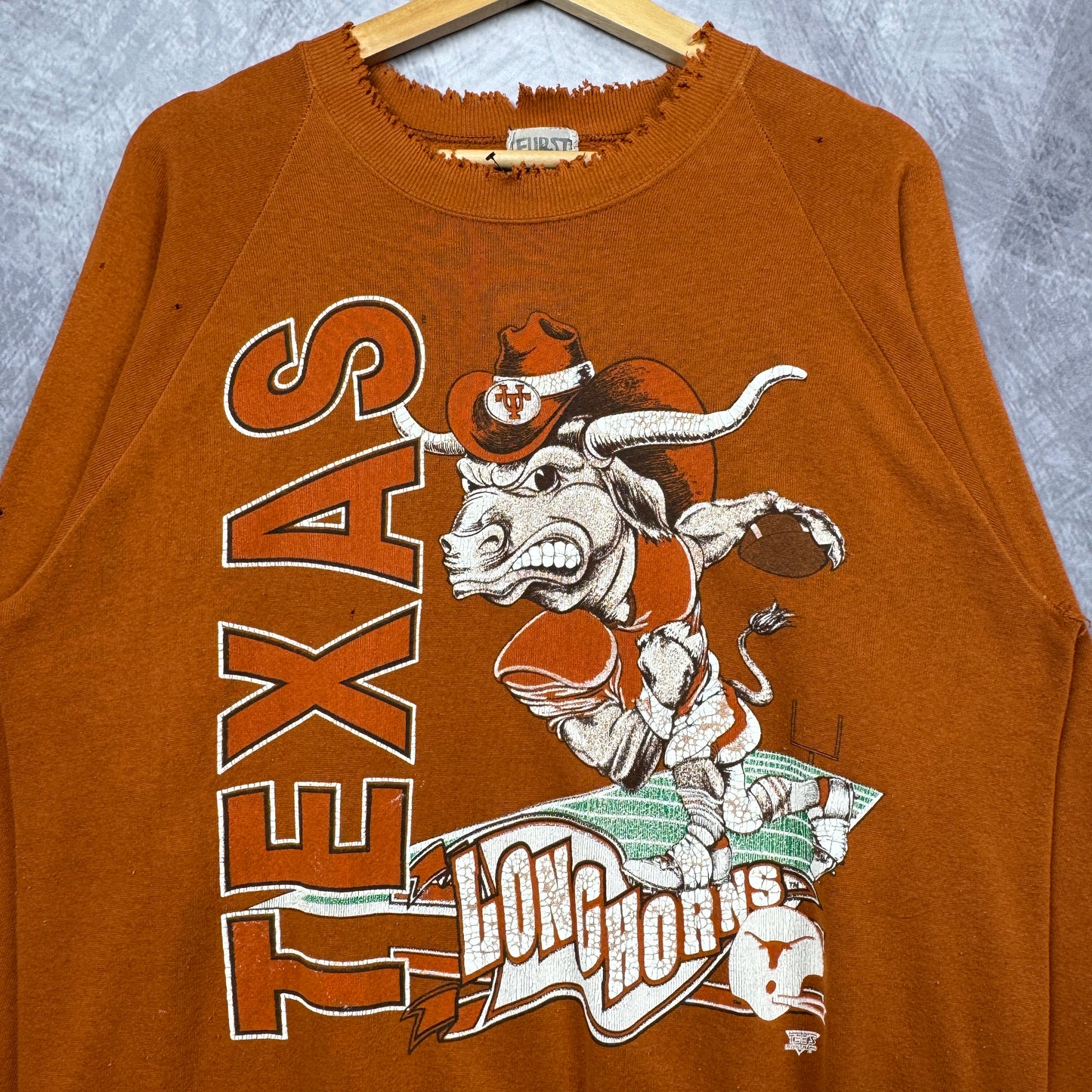 70s Orange Texas Longhorns Crewneck Sweatshirt 4379