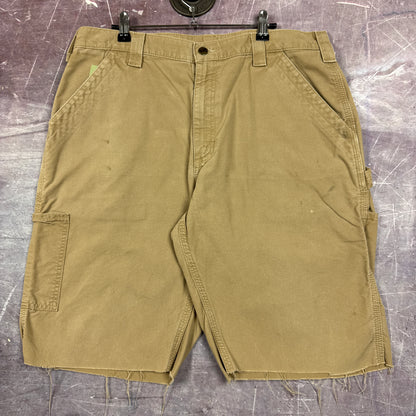 Early 00s Tan Brown Baggy Carhartt Carpenter Work Shorts 35x11 AZ76