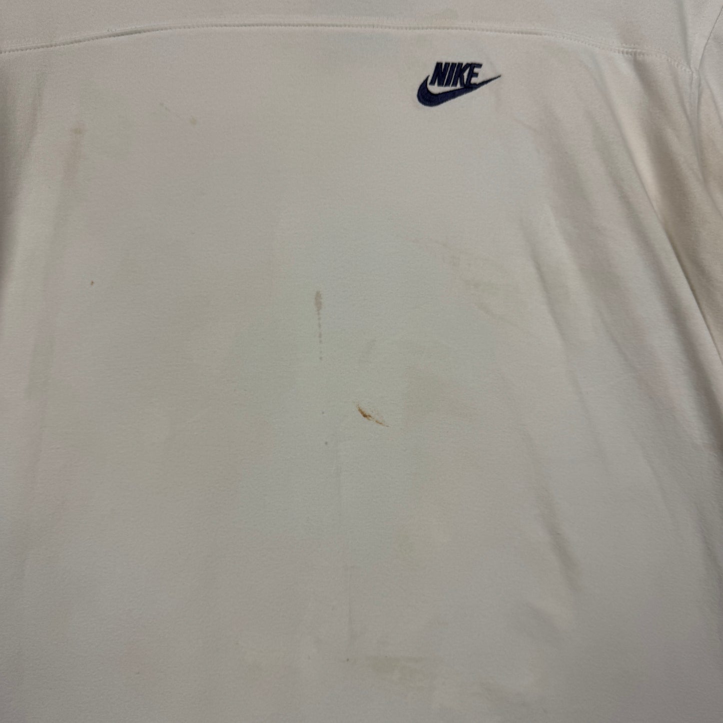 Early 00s White Nike Logo Striped Sleeve Essential Shirt XL 1044