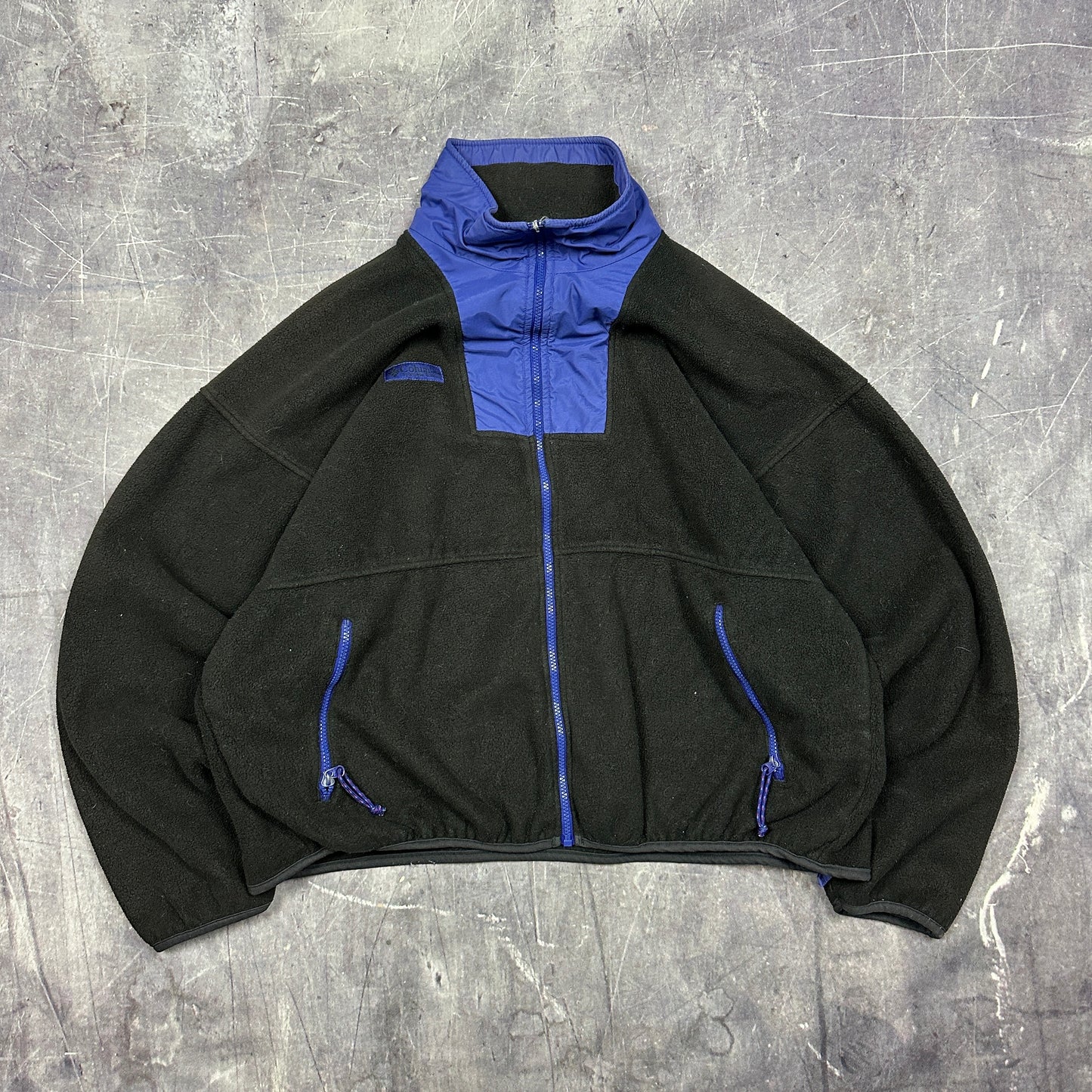 90s Black Blue Columbia Zip Up Fleece Jacket XL U56