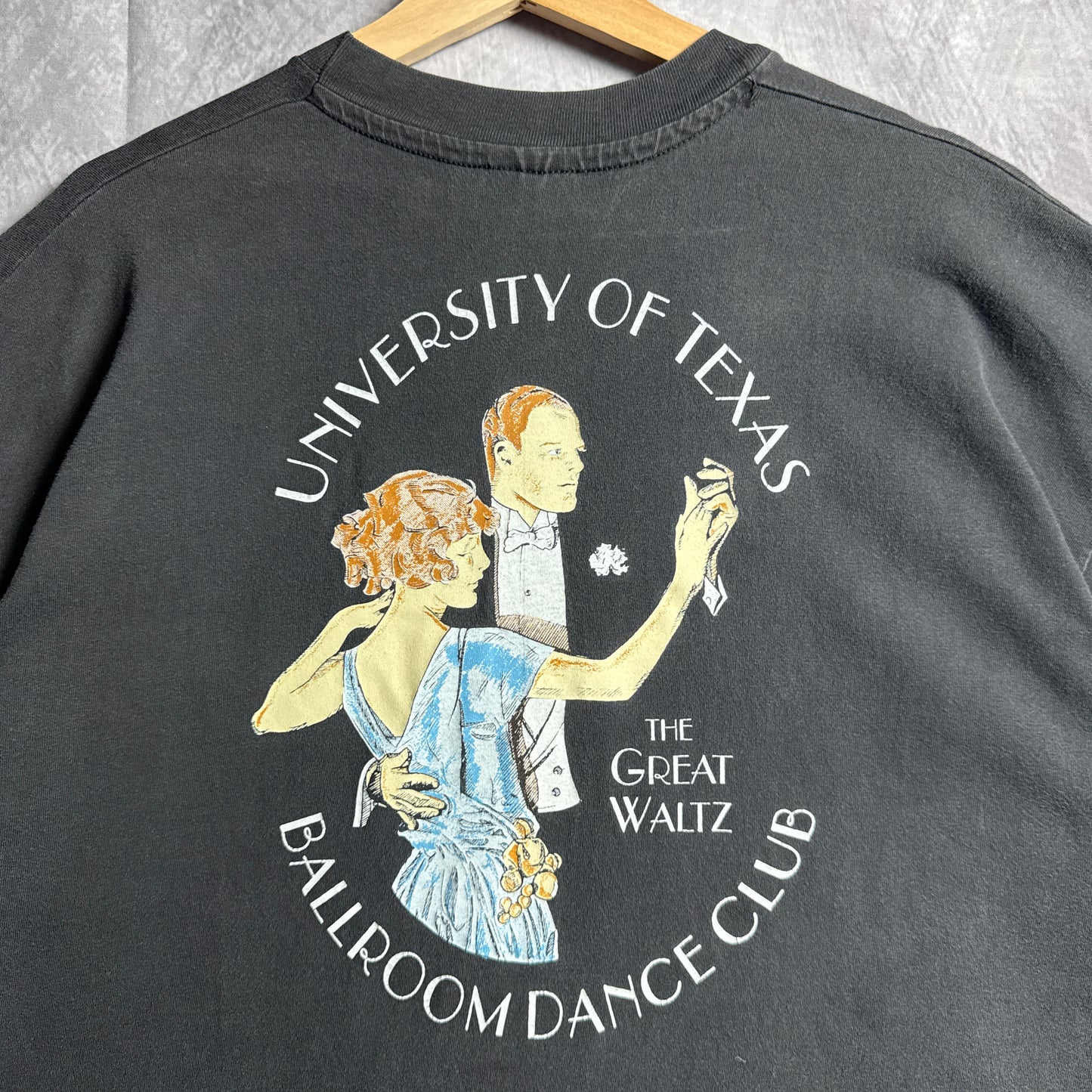 90s Black Texas Longhorns Ball Room Dance Club Shirt 4486