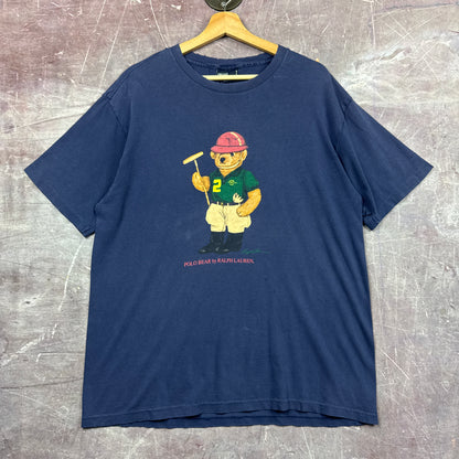 90s Navy Blue Polo Bear Shirt 3593