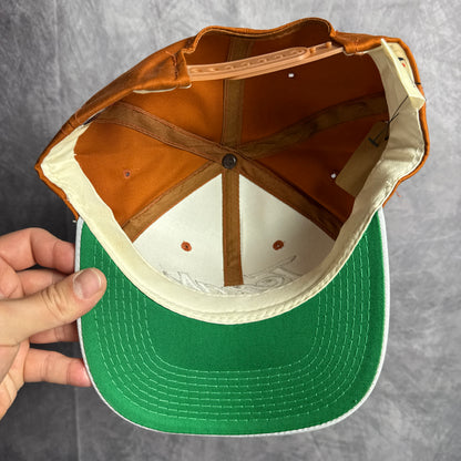 90s Texas Longhorns Sports Specialties Double Line Script Snapback Hat 4631