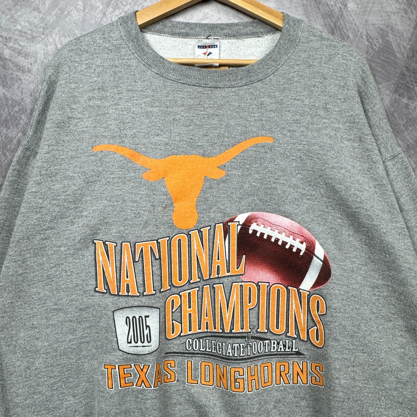 2005 Grey National Champions Texas Longhorns Crewneck Sweatshirt 4375