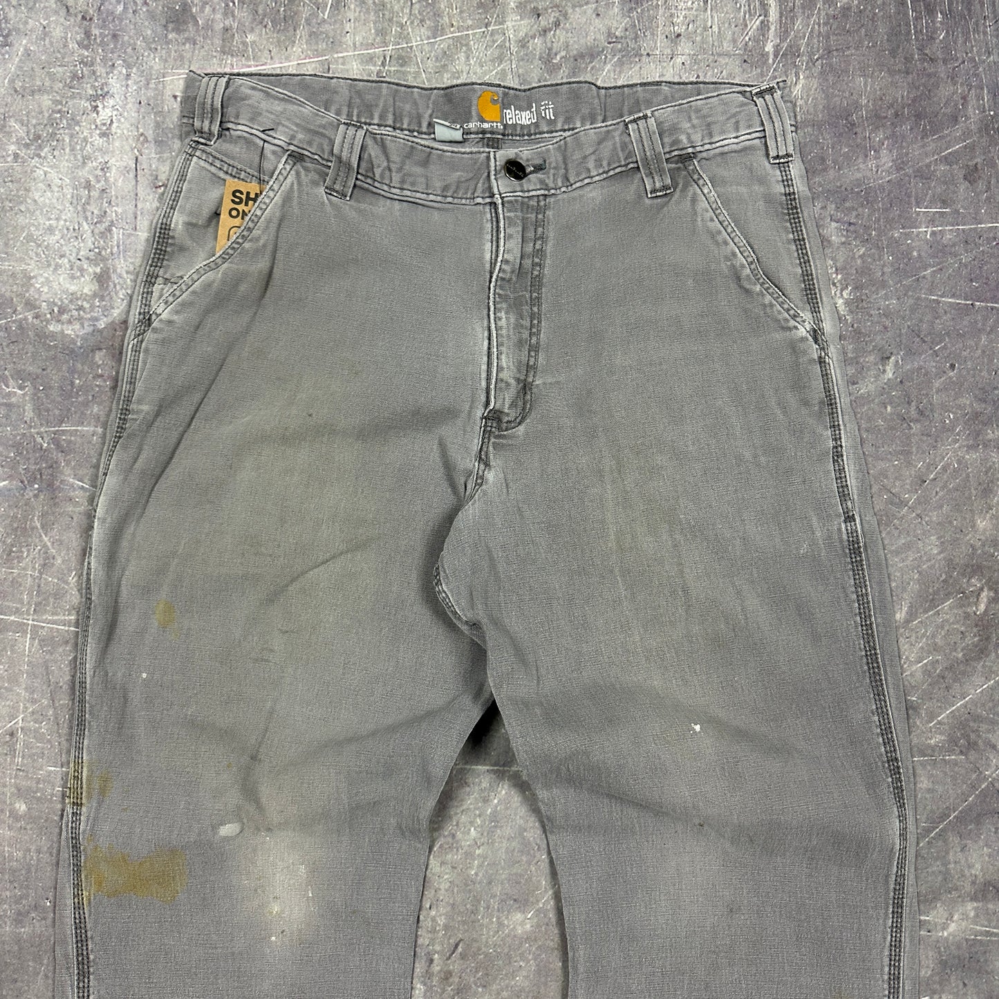 00s Gray Carhartt Lightweight Carpenter Work Pants 36x30 AG38