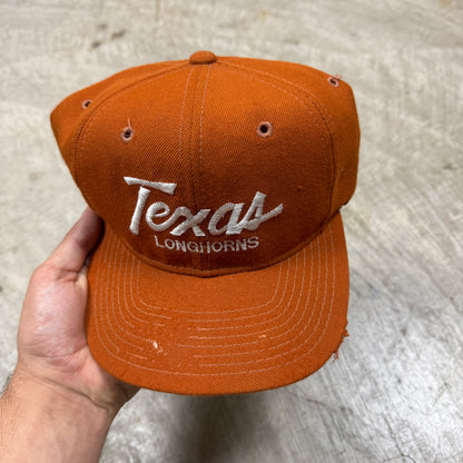 80s Orange University of Texas Longhorns Sports Specialties Single Line Script Snapback Hat