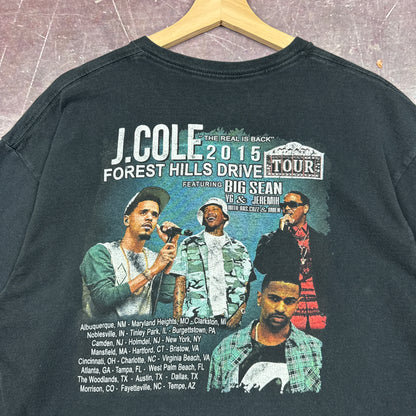 2015 Faded Black J Cole Forest Hills Drive Tour Graphic Shirt L 2948
