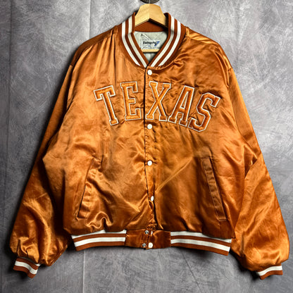 80s Orange Texas Longhorns Swingster Satin Bomber Jacket 4458