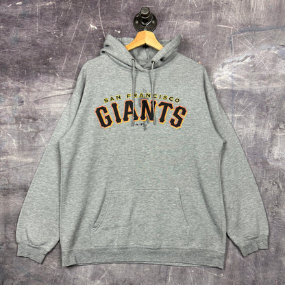 Early 00s Light Gray San Francisco Giants MLB Graphic Hoodie L 0041