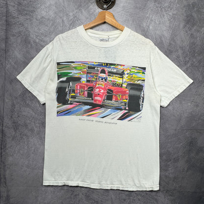 90s White Randy Owens Marlboro Ferrari Shirt 3935