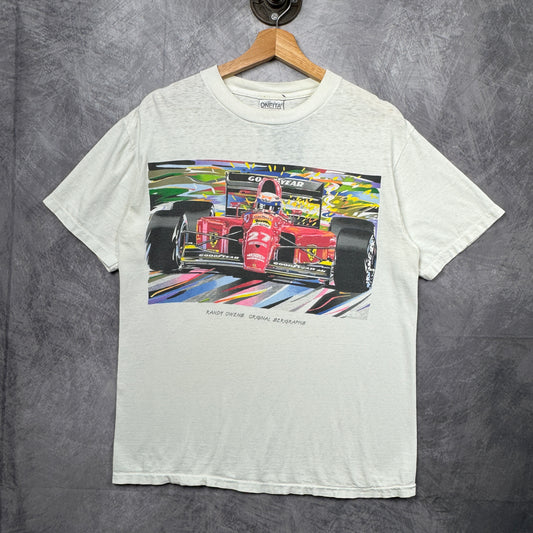 90s White Randy Owens Marlboro Ferrari Shirt 3935