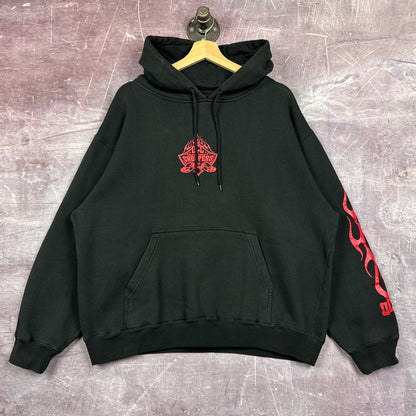 00s Black Orange County Choppers Flame Sleeve Hoodie 3047