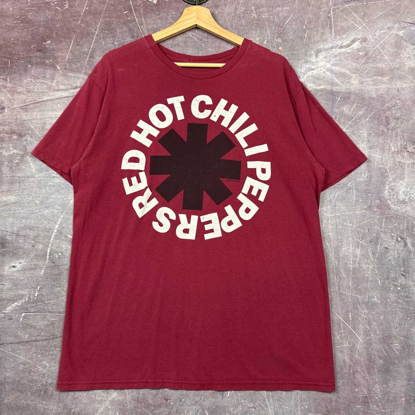 Early 00s Maroon Red Hot Chili Peppers Graphic Shirt L 2929