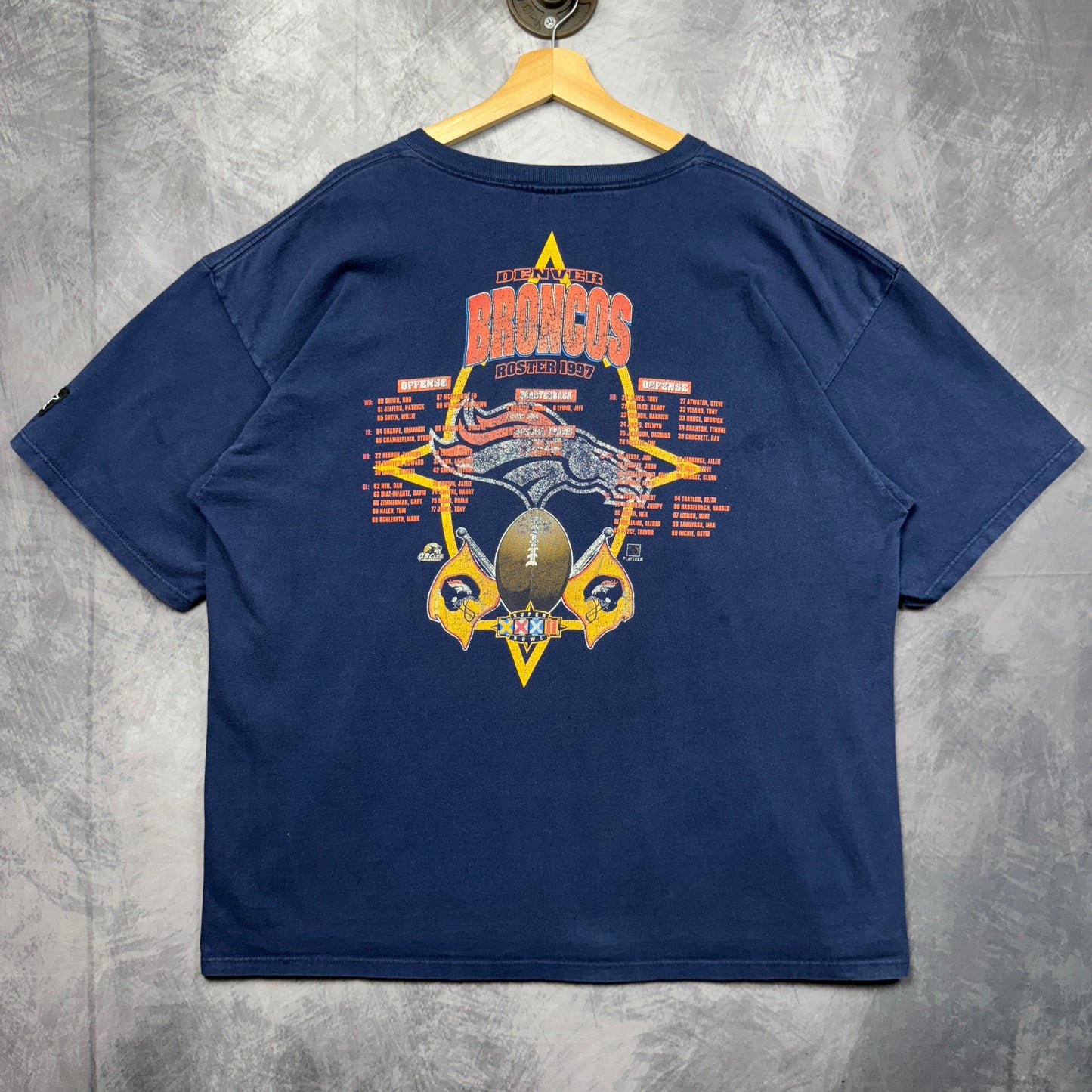 1997 Blue Denver Broncos Super Bowl XXXII Shirt 4218
