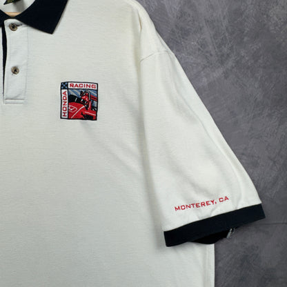 90s White Honda Racing Polo Shirt 3967