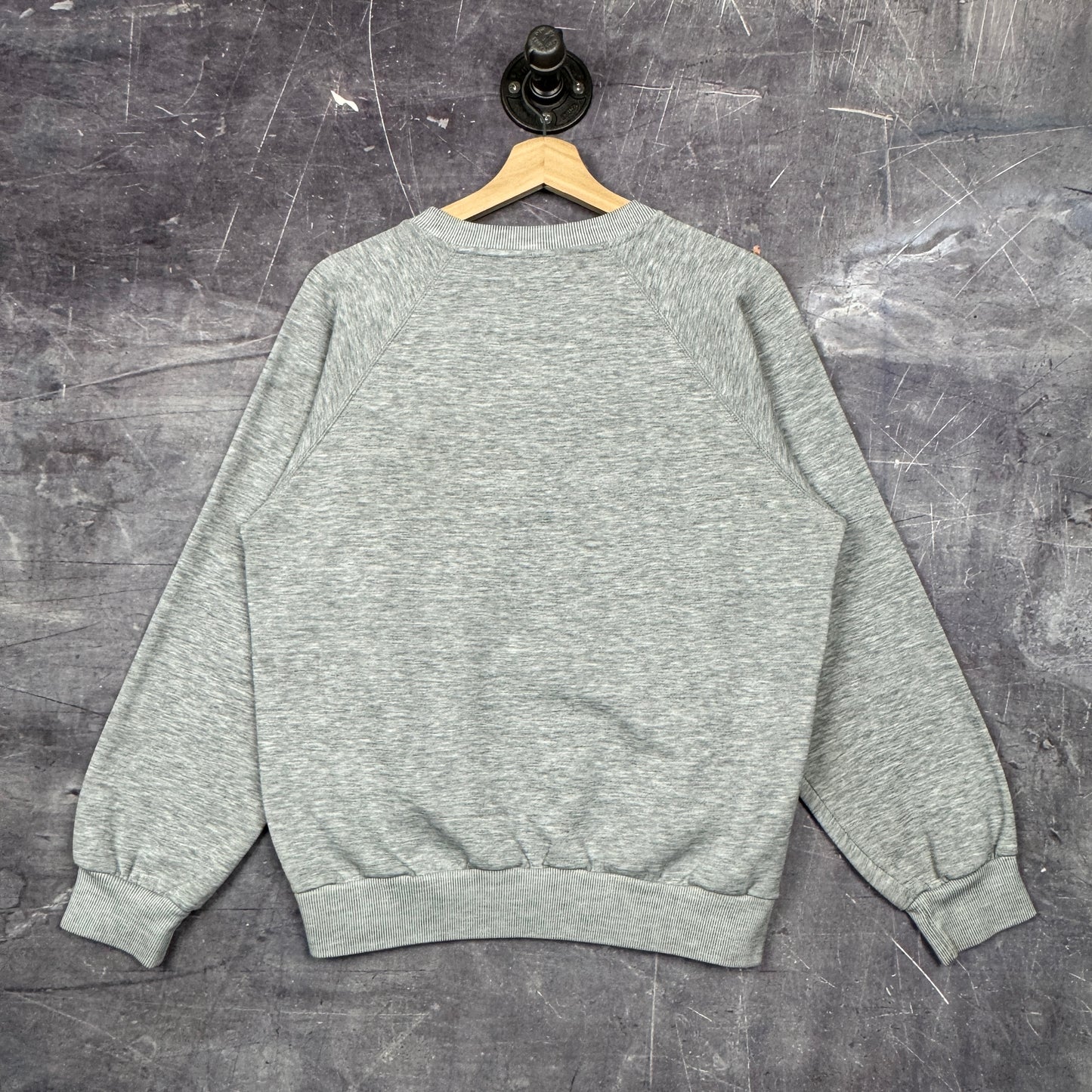 80s Light Gray Adidas Originals Essential Crewneck Sweatshirt M 0044