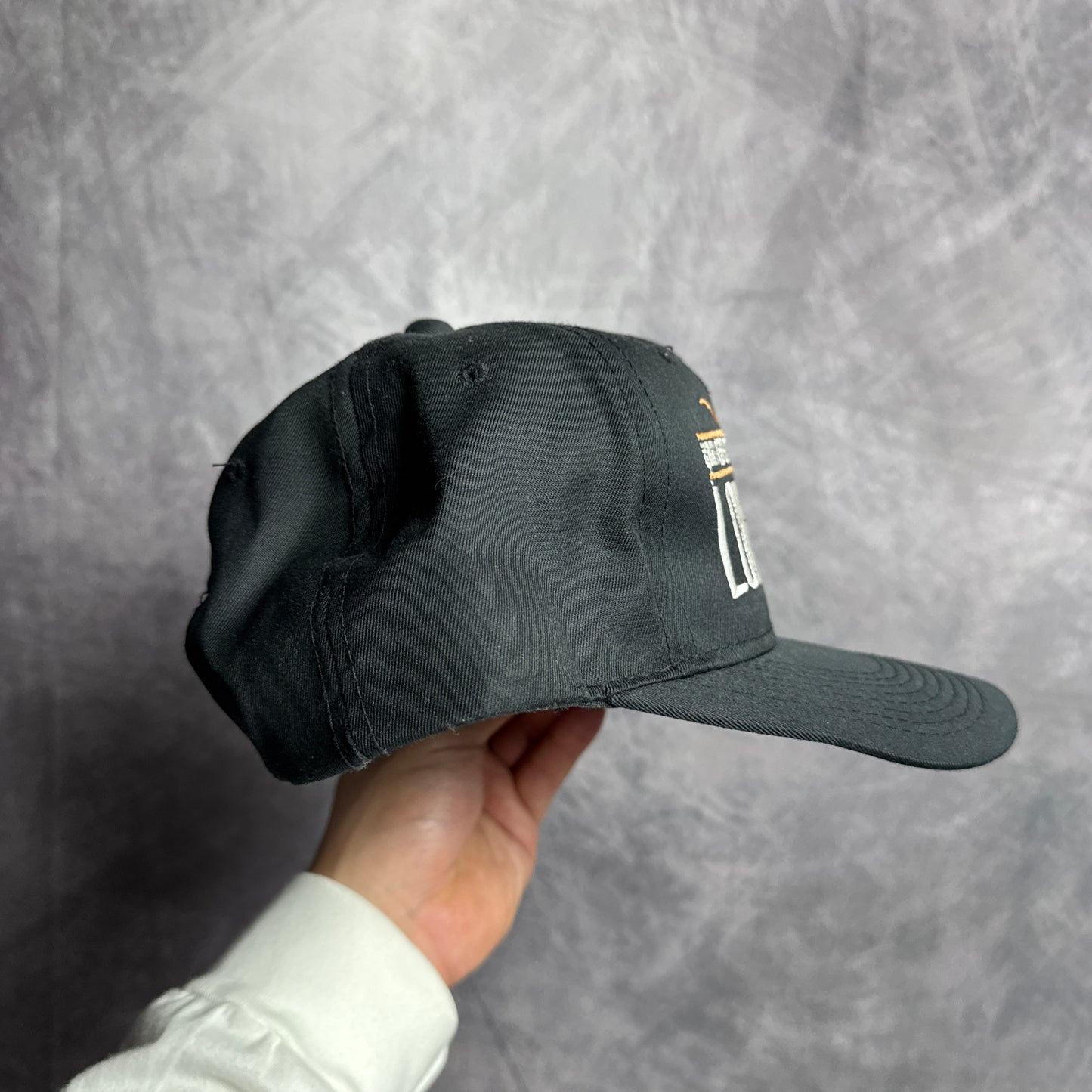90s Black Texas Longhorns Snapback Hat 4636