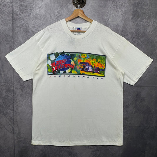 90s White Planet Hollywood Indianapolis Shirt 3942