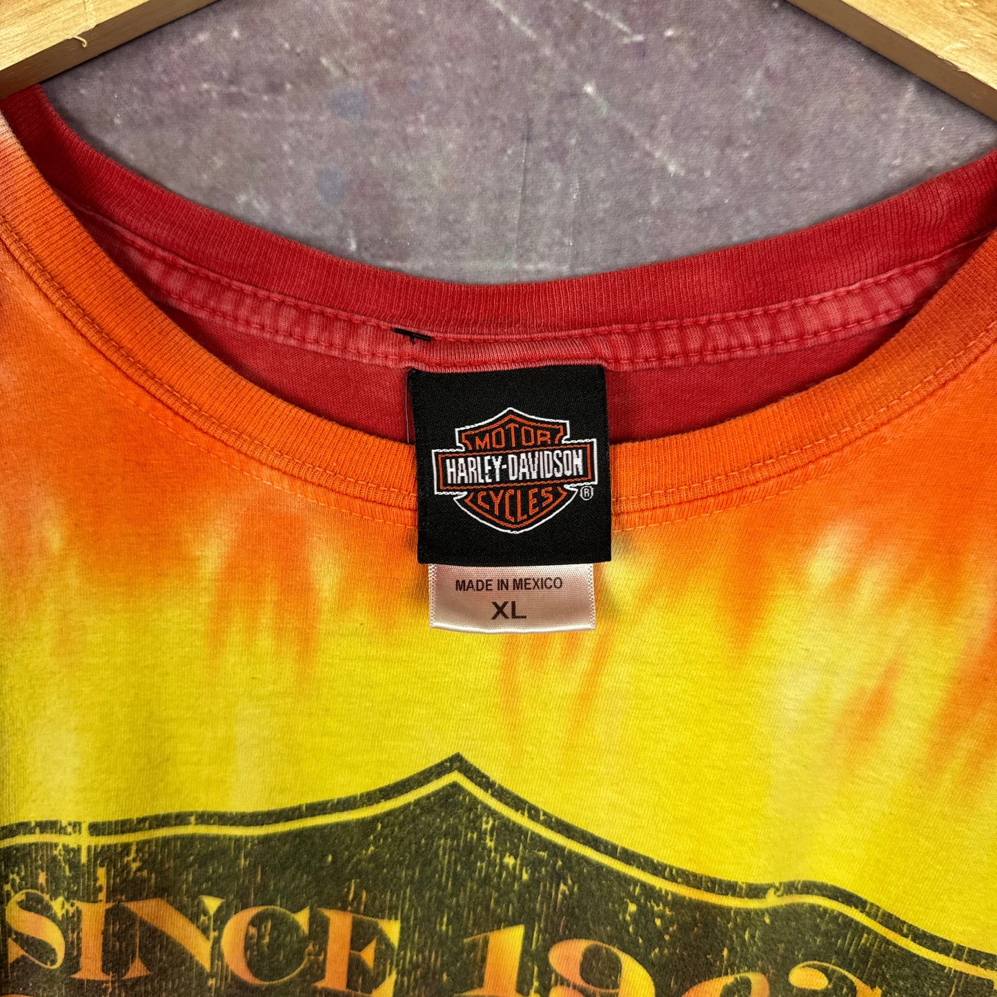 00s Orange Tie-Dye Harley Davidson Shirt 3129