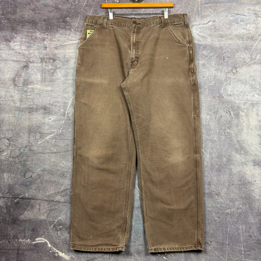 00s Mocha Brown Carhartt Carpenter Work Pants 38x31 0472