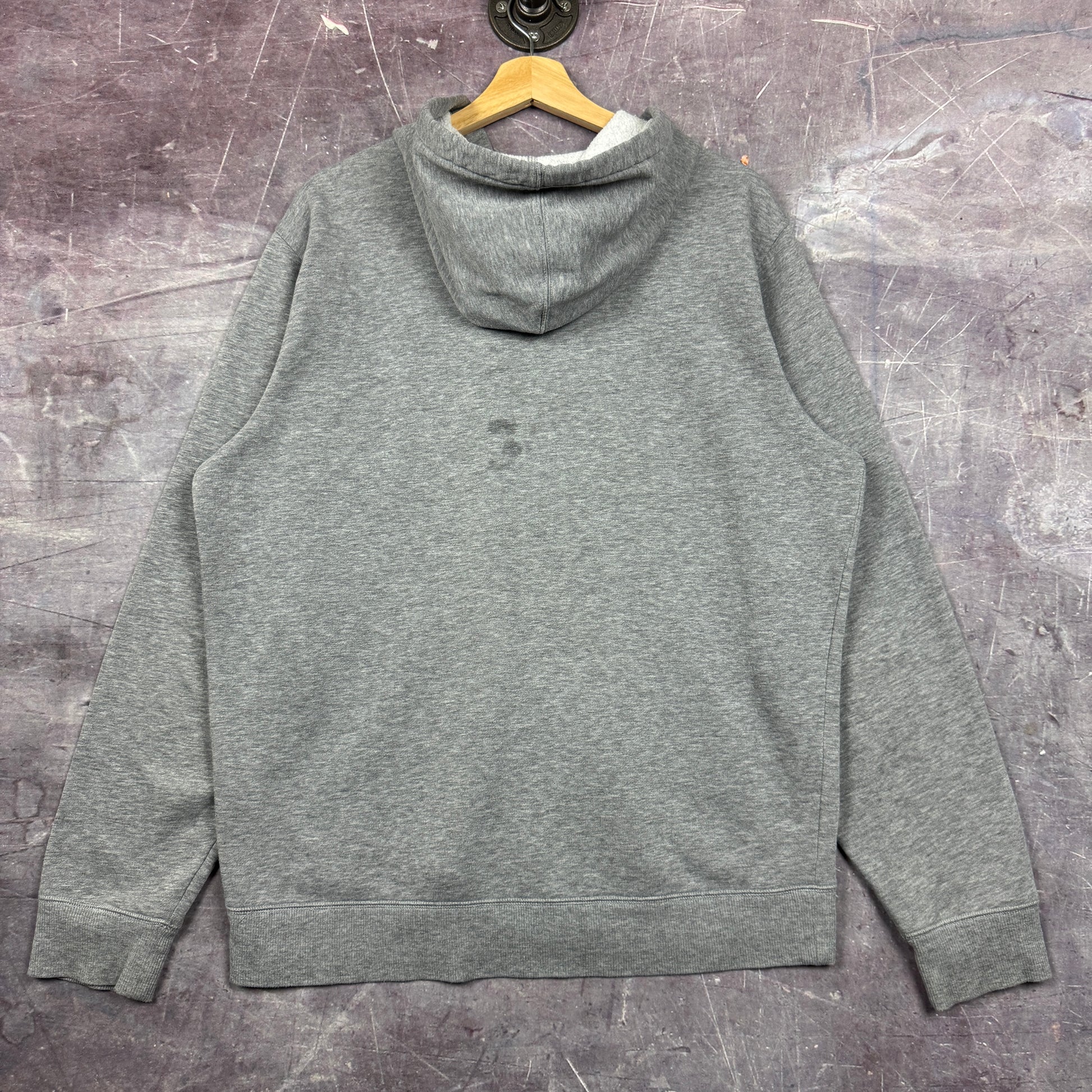Early 00s Heather Grey Oakley Spellout Logo Graphic Zip Up Hoodie L 1942