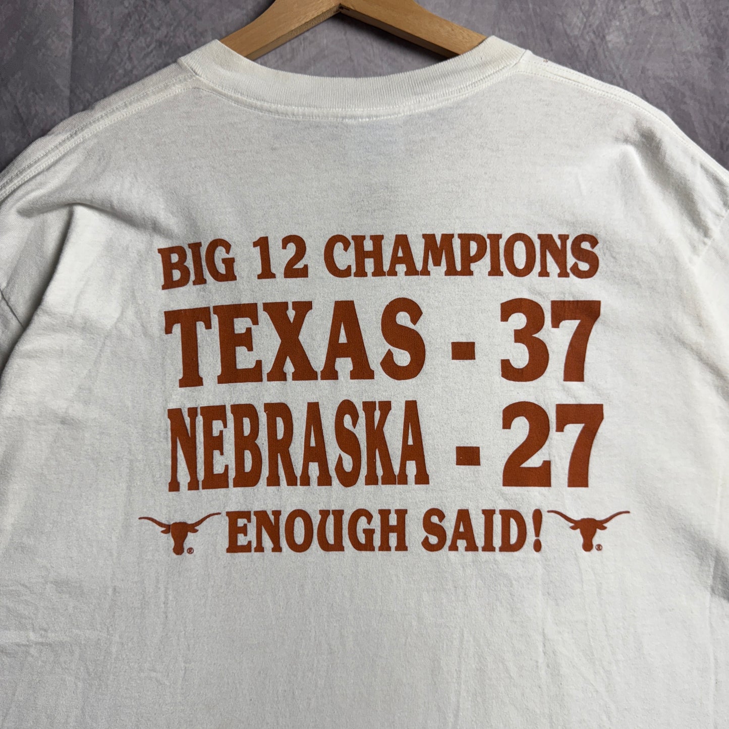 1996 White Texas Longhorns Big 12 Champions Shirt 4608