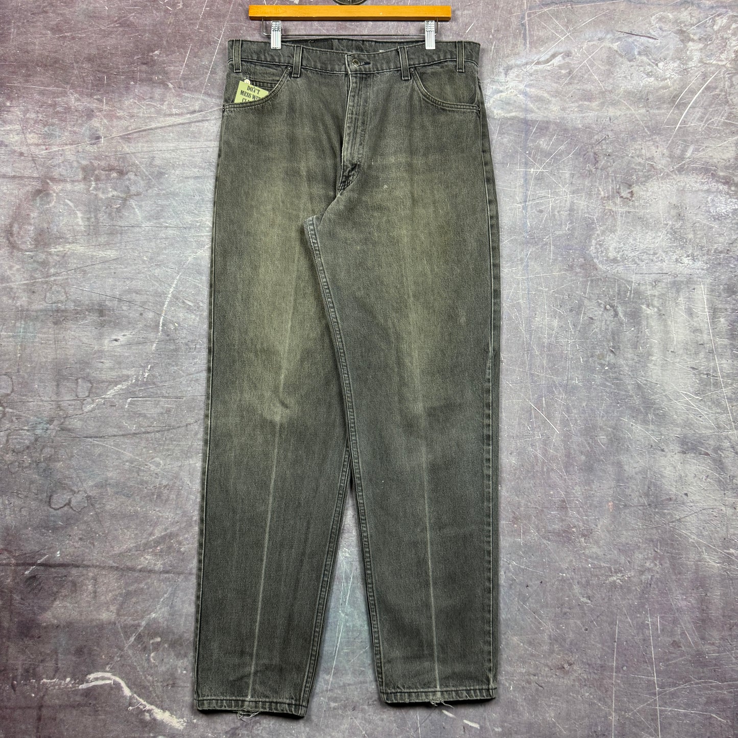 90s Faded Black Levi's 550 Orange Tab Denim Jeans 35x32 2231