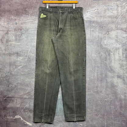 90s Faded Black Levi's 550 Orange Tab Denim Jeans 35x32 2231