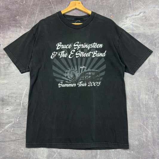 2003 Faded Black Bruce Springsteen & The E Street Band Tour Graphic Shirt L 1102