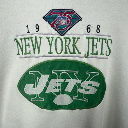 90s White New York Jets Crewneck Sweatshirt 4112