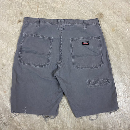 Early 00s Gray Dickies Baggy Carpenter Work Shorts 35x10 BA78