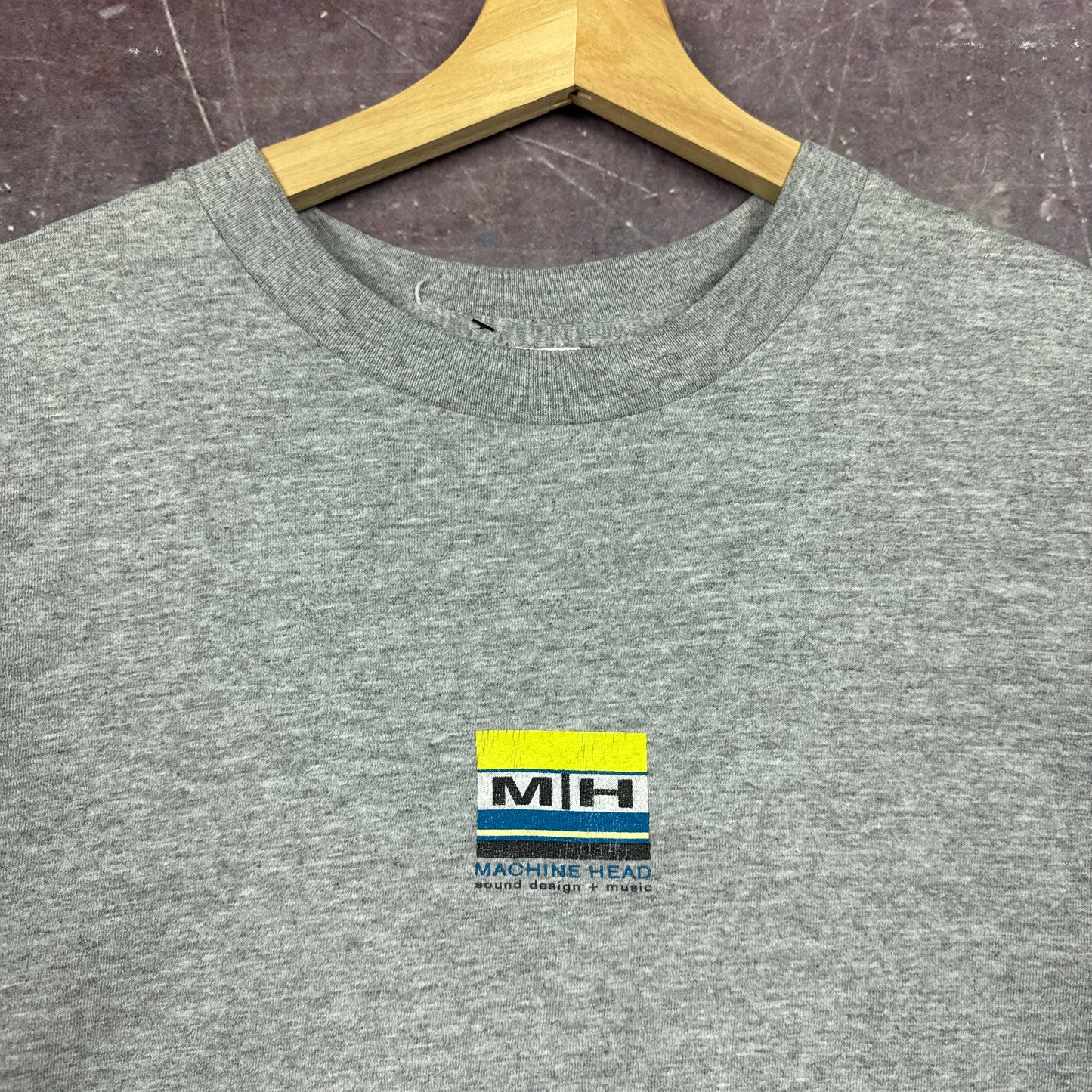 90s Heather Gray Machine Head Sound Design + Music Graphic Shirt M 2908