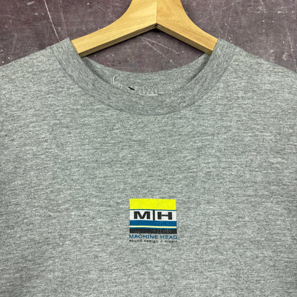 90s Heather Gray Machine Head Sound Design + Music Graphic Shirt M 2908